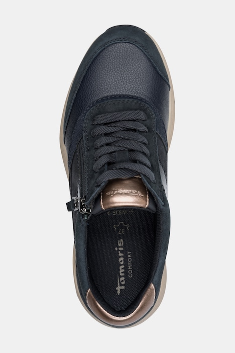 Skórzane buty na haluksy, Tamaris, zamek błyskawiczny, wide fit