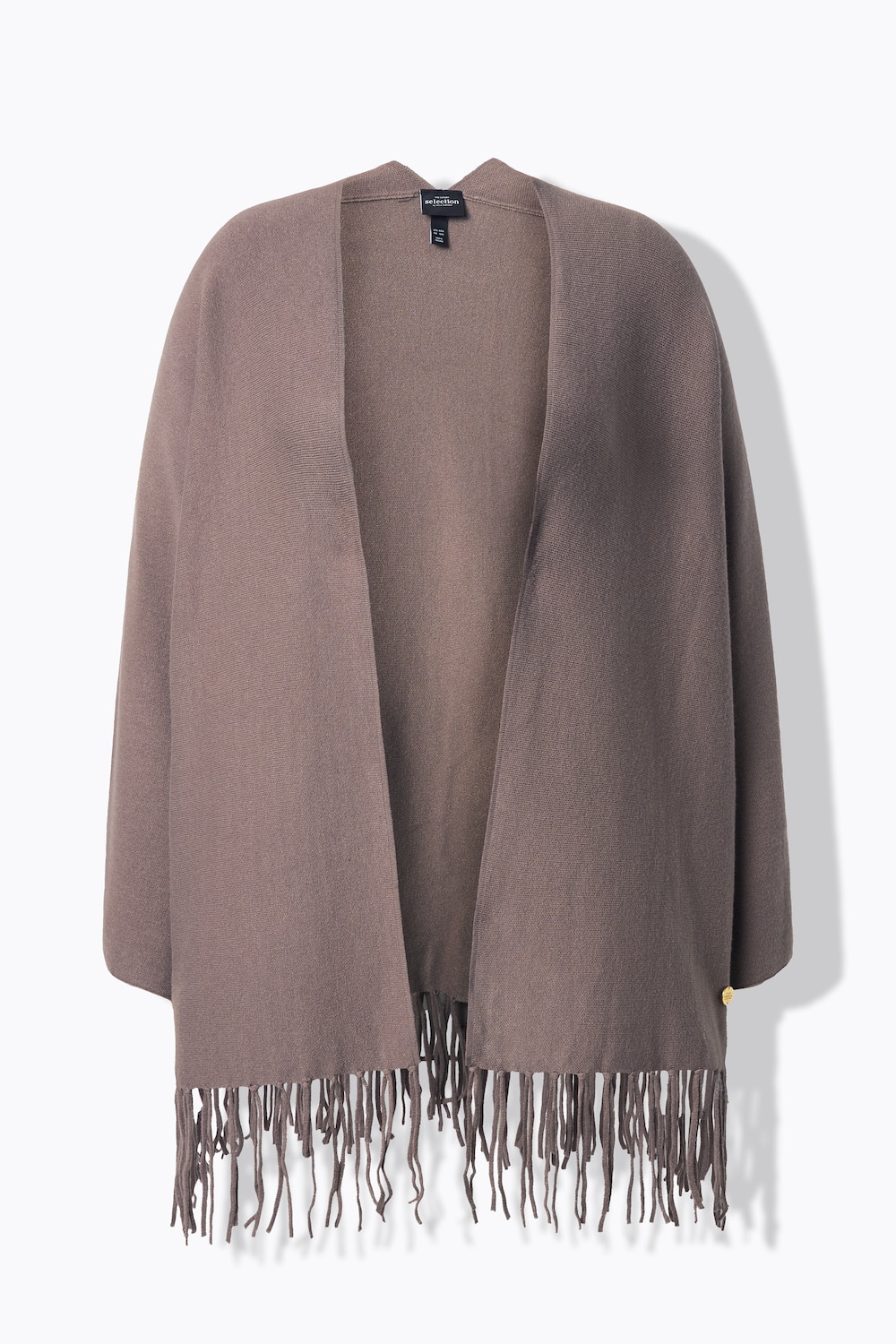Stora storlekar Stickad kofta, Dam, brun, storlek: 46/48, Viskos/Polyester/Syntetfibrer, Ulla Popken