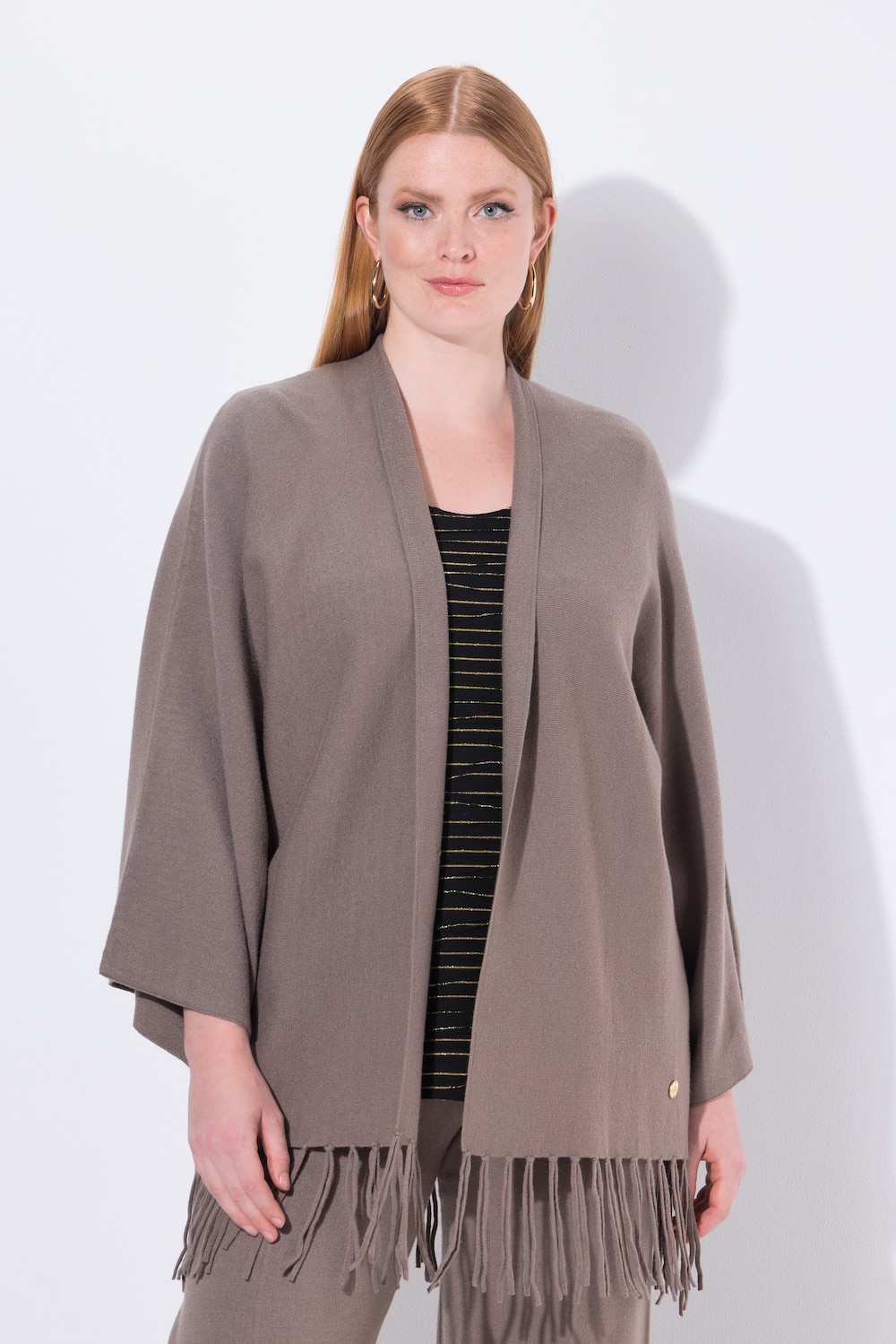 Große Größen Strickjacke, Damen, braun, Größe: 58/60, Viskose/Polyester/Synthetische Fasern, Ulla Popken