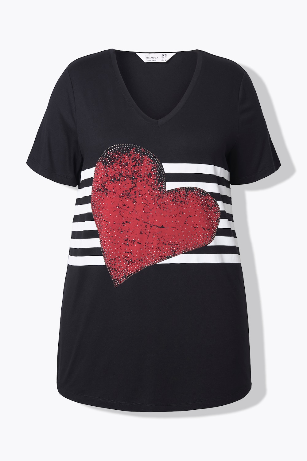 Stora storlekar T-shirt, Dam, svart, storlek: 56, Viskos, Mia Moda