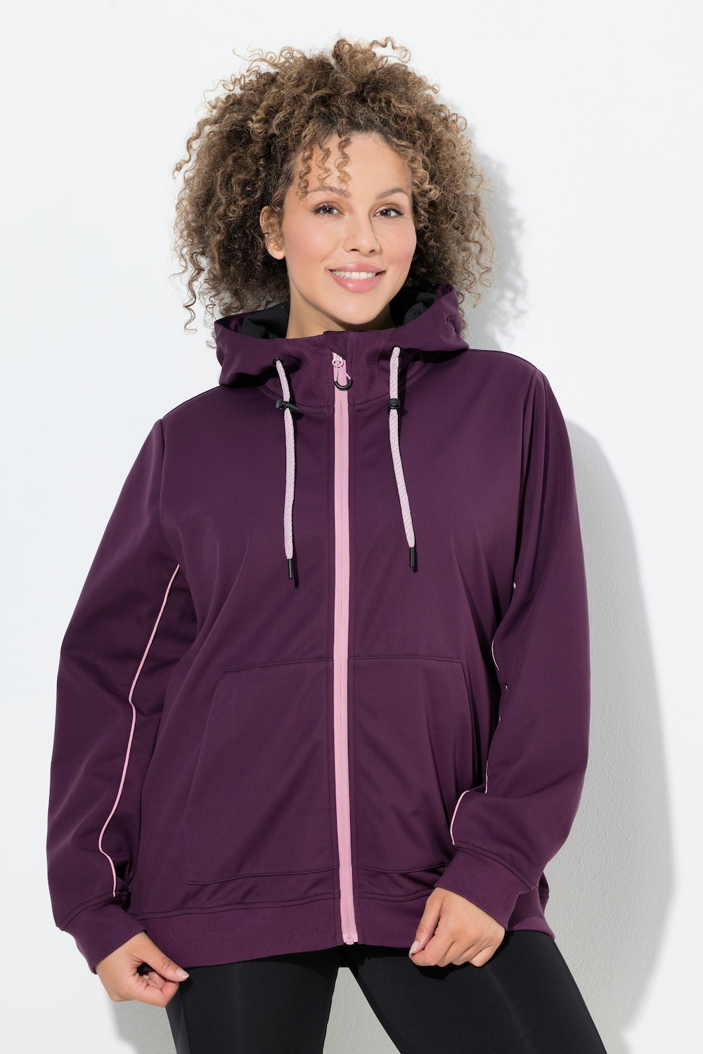 Große Größen Softshell-Funktionsjacke, Damen, lila, Größe: 50/52, Polyester, Ulla Popken