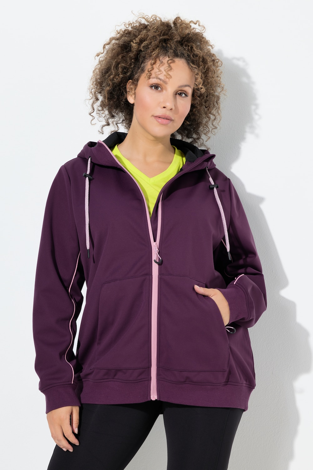 Große Größen Softshell-Funktionsjacke, Damen, lila, Größe: 54/56, Polyester, Ulla Popken