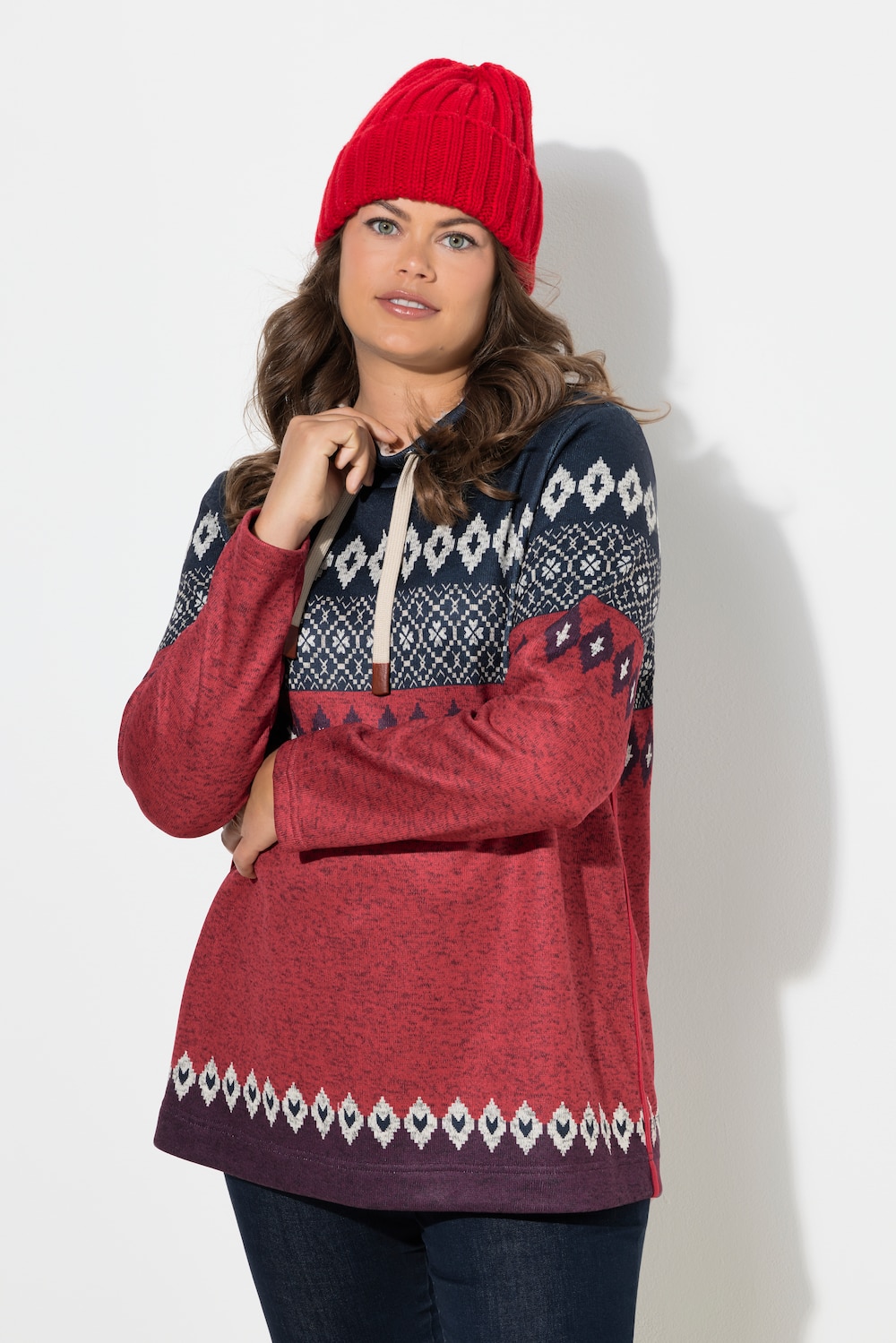 Norweger-Longsweat, Stehkragen, Langarm