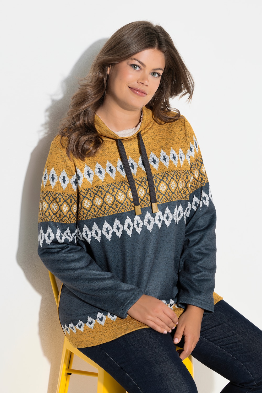 Norweger-Longsweat, Stehkragen, Langarm