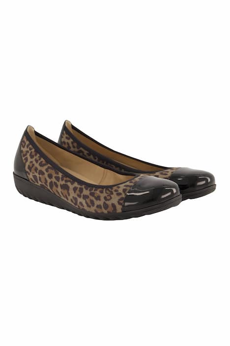 Caprice kožené baleríny, leopardí vzor, lakovaná kůže, šířka G