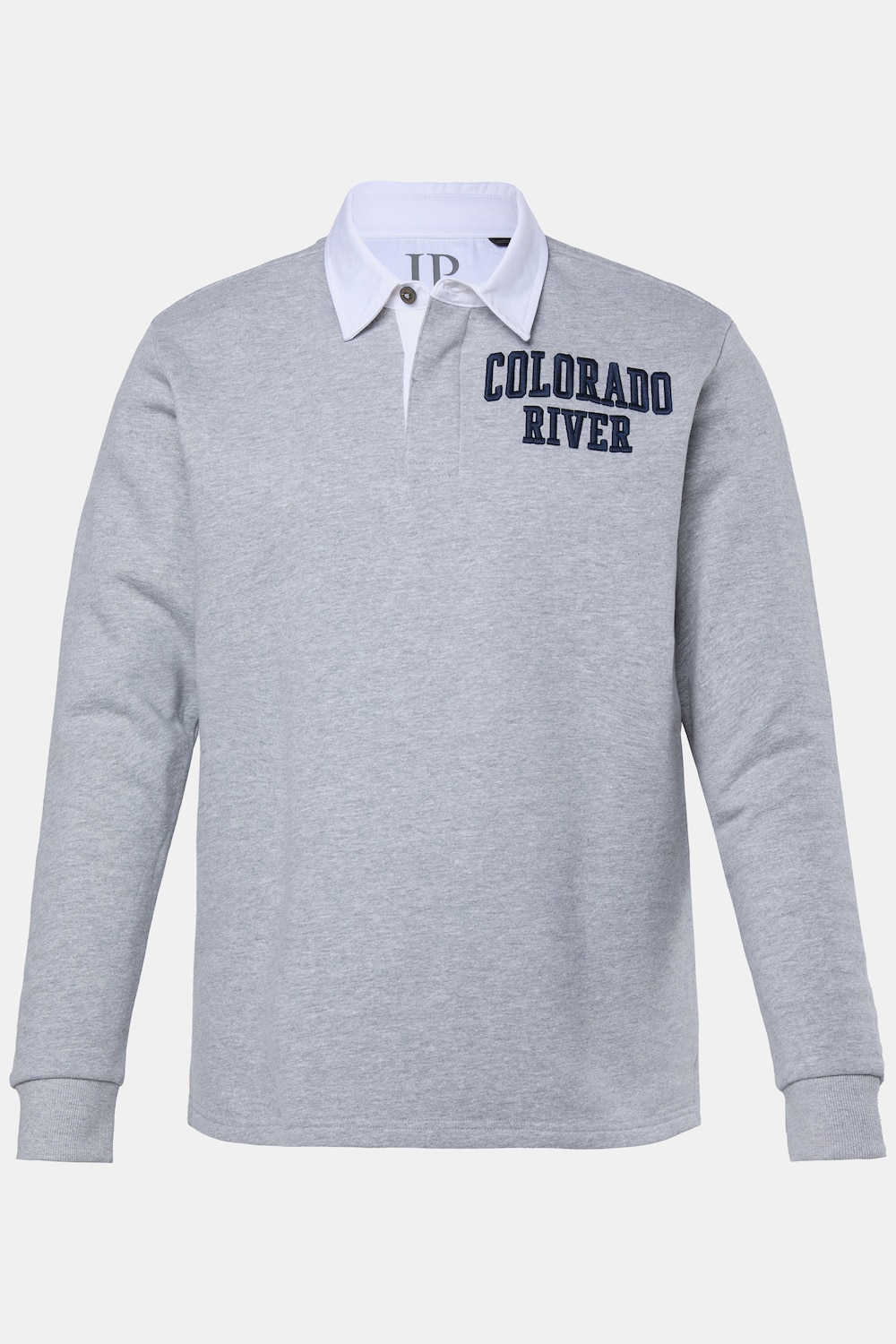 Pull de rugby JP1880, broderie 3D sur la poitrine, col contrastant, jusqu'au 8 XL