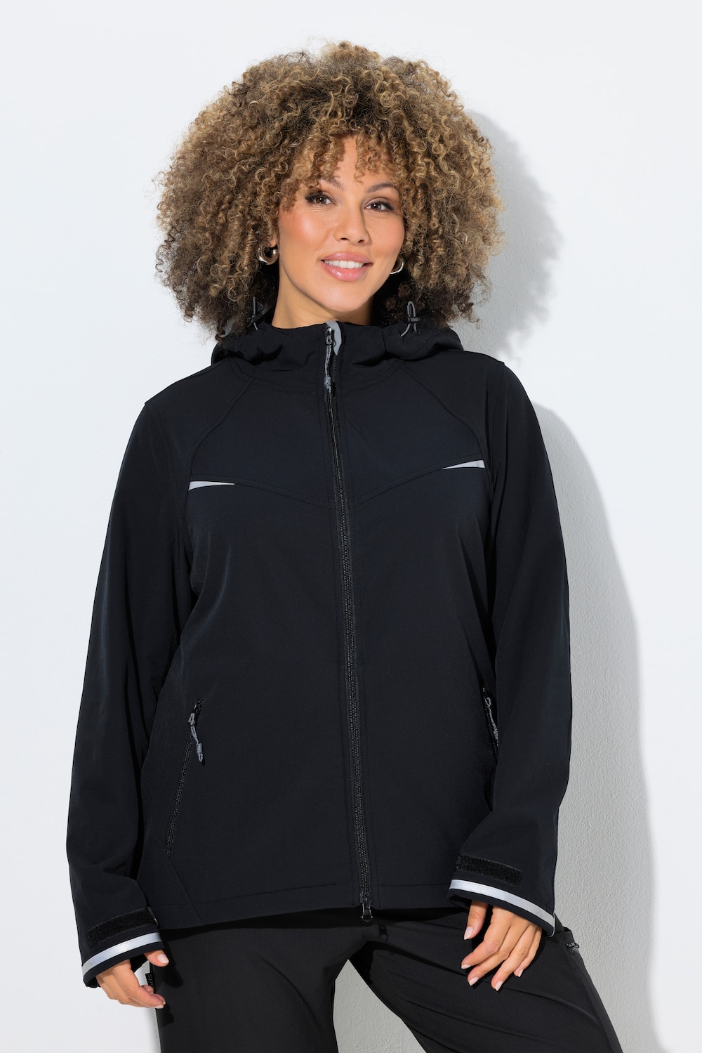 Thumbnail - Große Größen Softshell-Funktionsjacke, Damen, schwarz, Größe: 58/60, Polyester, Ulla Popken