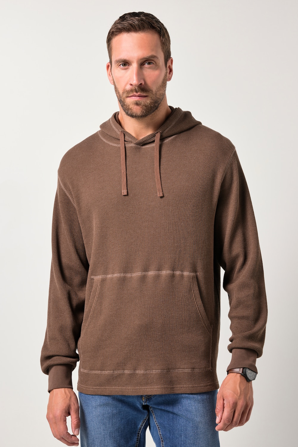 JP1880 Hettegenser, hettegenser, vaffelstruktur, opptil 8 XL