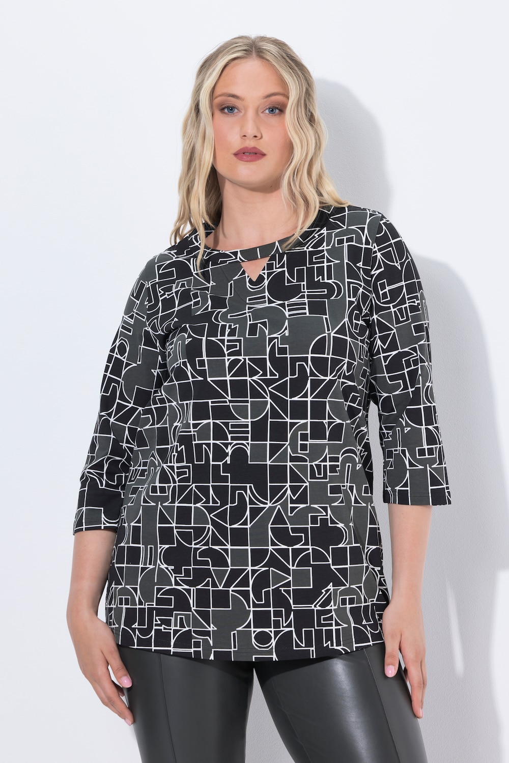 Thumbnail - Große Größen Shirt, Damen, schwarz, Größe: 42/44, Baumwolle, Ulla Popken