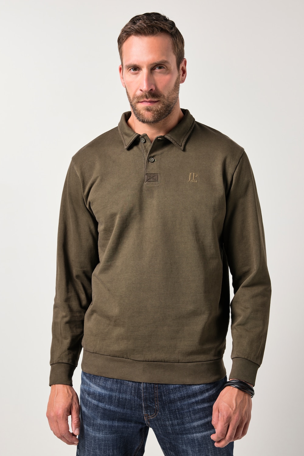 JP1880 Rugby-Sweater, Vintage Look, kleiner Stick, bis 8 XL