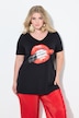T-shirt, A-lijn, lippenstift-motief