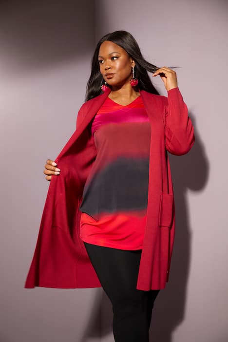 Shirt, Zierband, Classic, V-Ausschnitt, 3/4-Arm