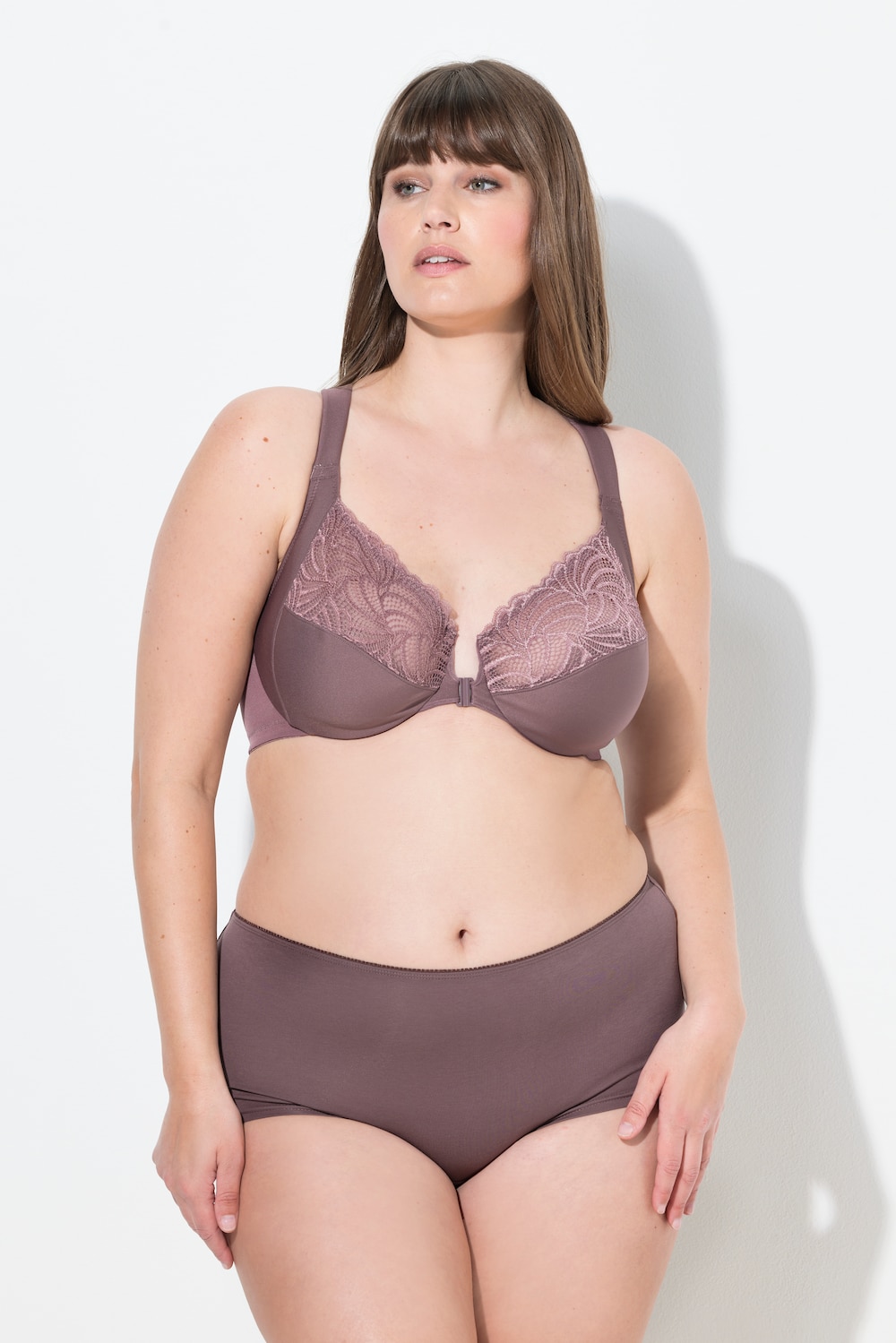 Große Größen Bügel-BH, Damen, braun, Größe: 95F, Synthetische Fasern/Polyester/Elasthan, Ulla Popken