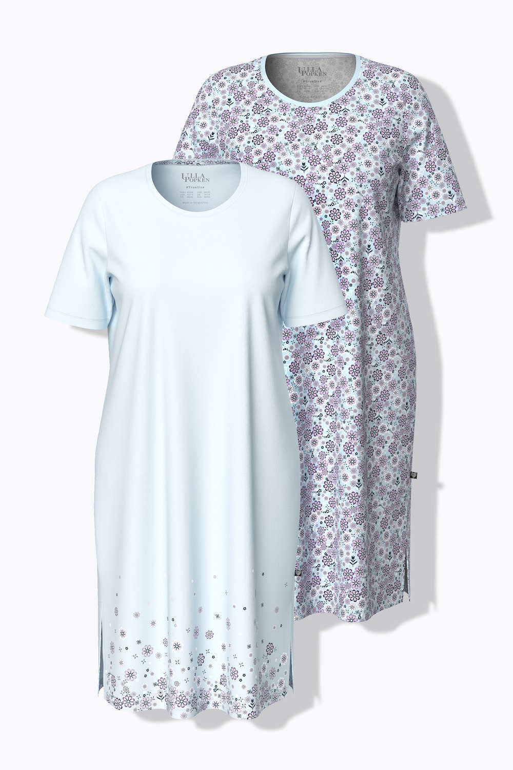 Bigshirts, 2er-Pack, Blüten, Rundhals, Halbarm