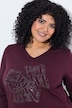 Shirt, Ziersteine, Classic, V-Ausschnitt, 3/4-Arm