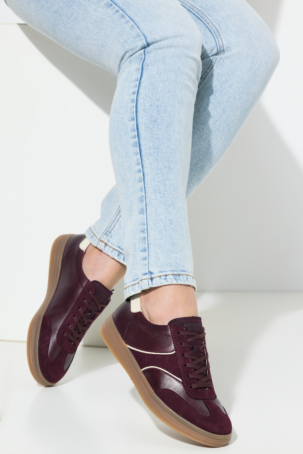 Remonte leren sneakers, retrolook, verwisselbaar voetbed, wijdte G