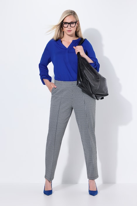 Jacquard-Hose, Hahnentritt, Biesen, Elastikbund