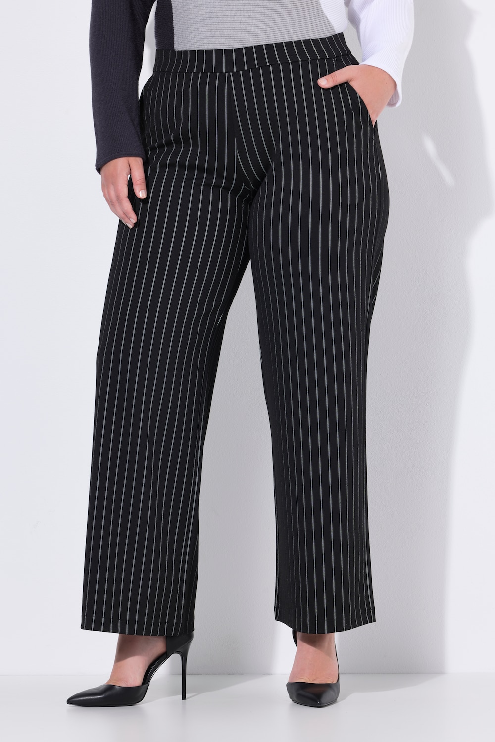 Große Größen Hose Mary, Damen, schwarz, Größe: 54/56, Viskose/Polyester, Ulla Popken