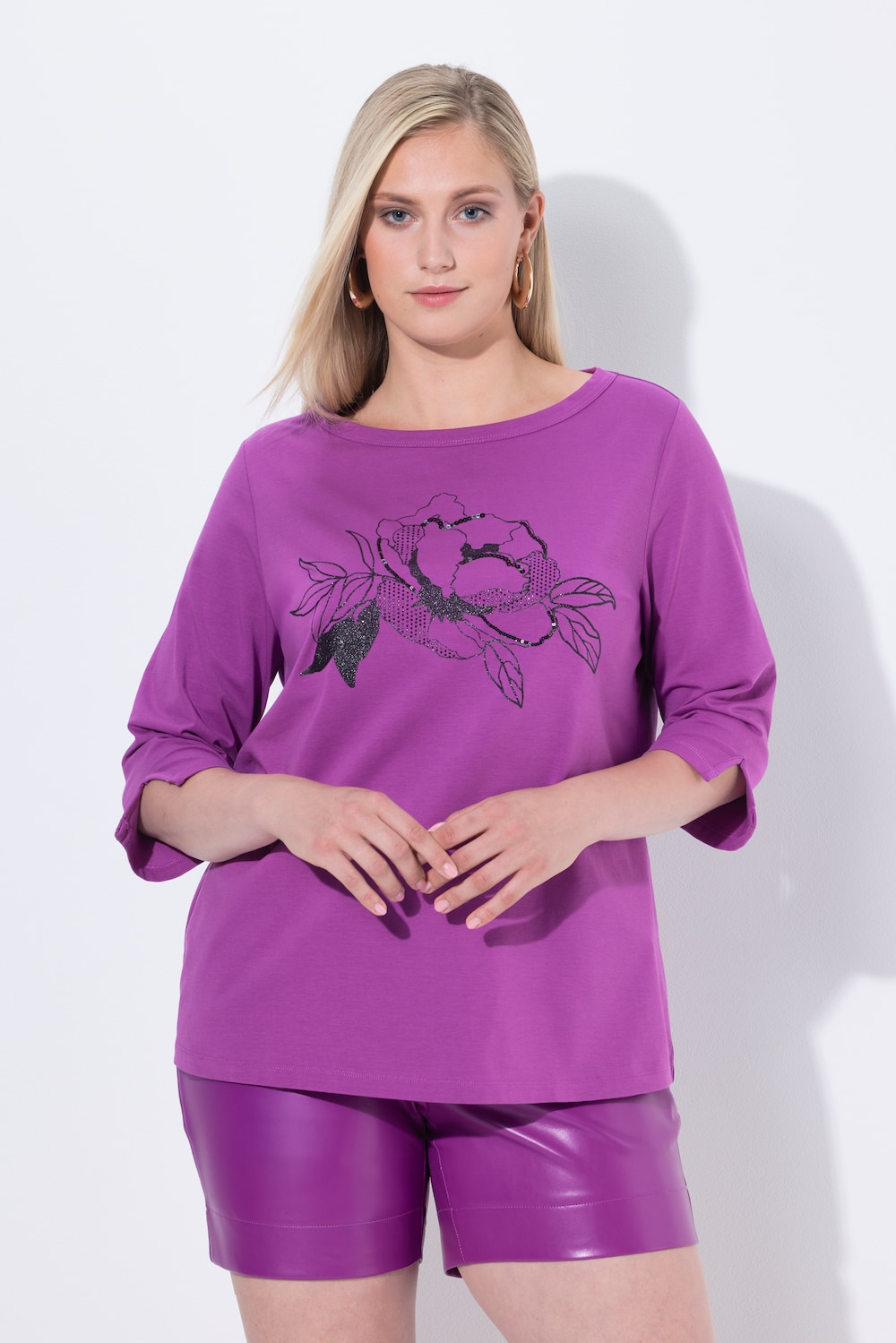 Große Größen Shirt, Damen, lila, Größe: 58/60, Baumwolle, Ulla Popken