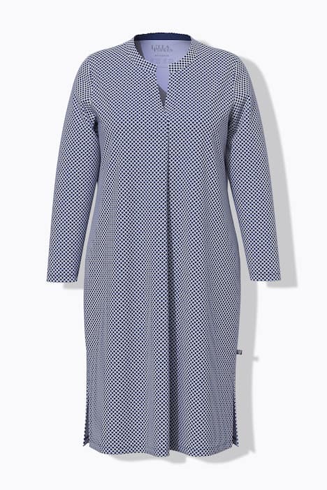 Nachthemd, Muster, Rundhals, Langarm