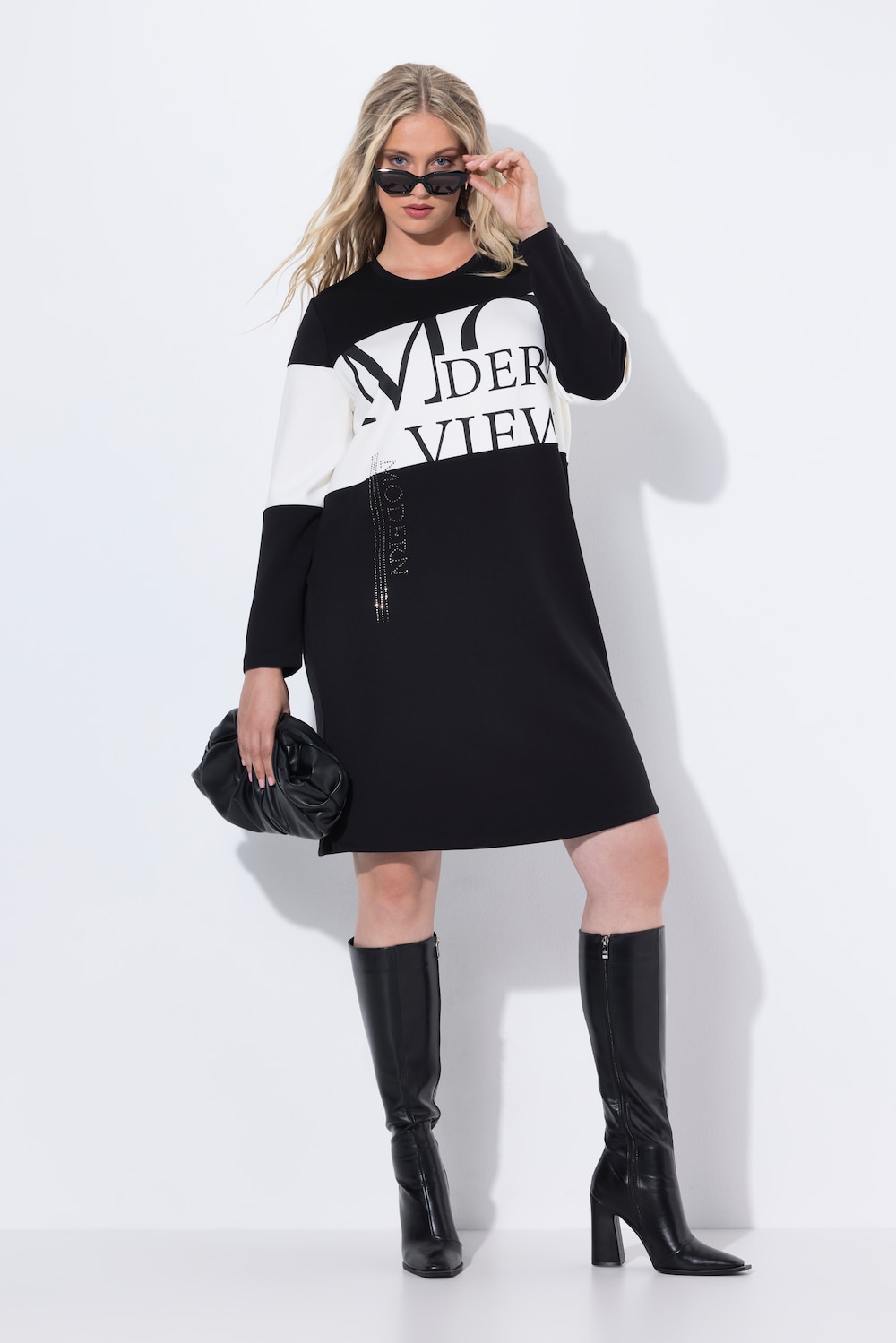 Sweatkleid, Schriftdruck, Rundhals, Langarm, Modalmix