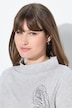 Camiseta larga, bordado, cuello alzado, manga larga, algodón orgánico