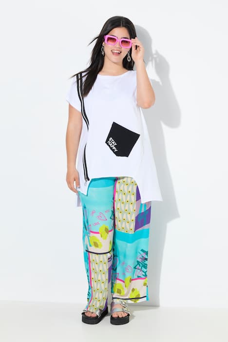 T-Shirt, oversized, Zierzipper, Tasche