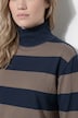 Sweat-shirt à col montant et manches longues, coton bio, rayures