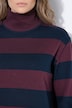 Sweat-shirt à col montant et manches longues, coton bio, rayures