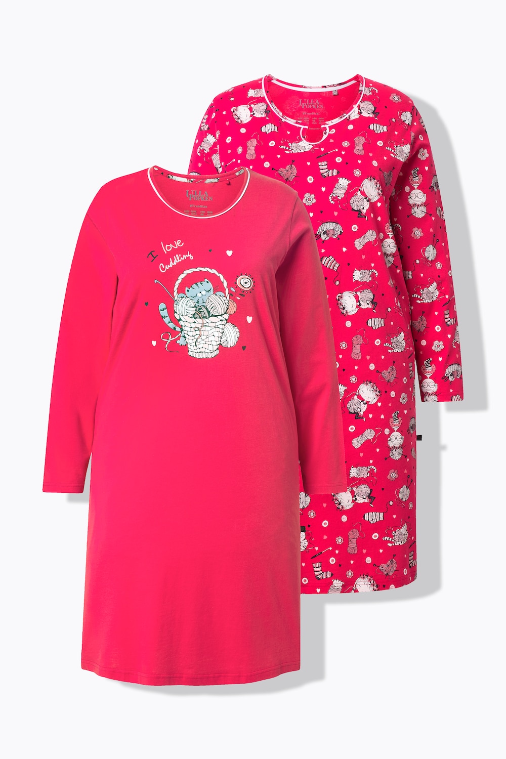 Bigshirts, 2er-Pack, Katzen, Rundhals, Langarm