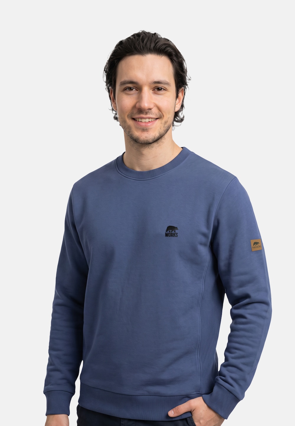 Crewneck Sweatshirt mit elastischen Einsätzen