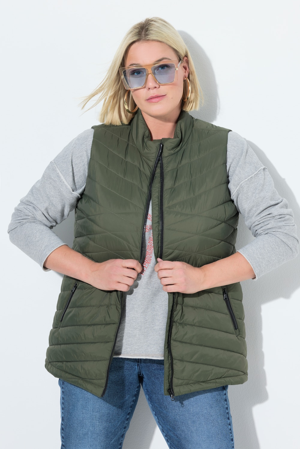 Große Größen HYPRAR Funktions-Steppweste, Damen, grün, Größe: 58/60, Polyester, Ulla Popken
