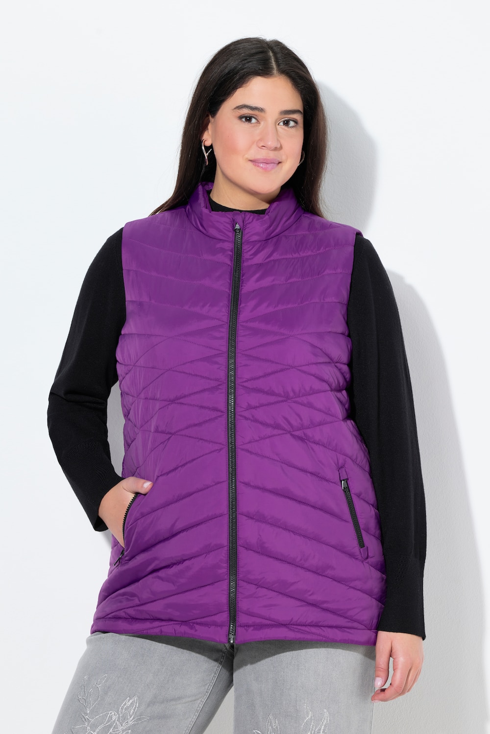 Große Größen HYPRAR Funktions-Steppweste, Damen, lila, Größe: 42/44, Polyester, Ulla Popken