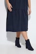 Cord-Maxikleid, Stehkragen, V-Ausschnitt, Langarm