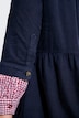 Cord-Maxikleid, Stehkragen, V-Ausschnitt, Langarm