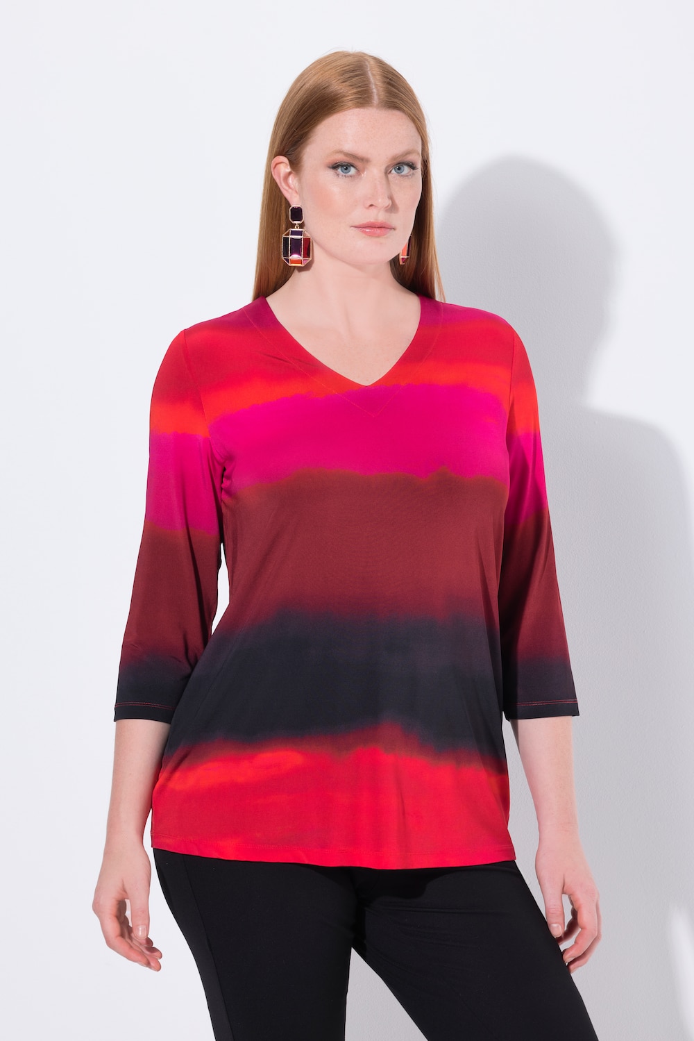 Thumbnail - Große Größen Slinky-Shirt, Damen, rot, Größe: 54/56, Viskose, Ulla Popken