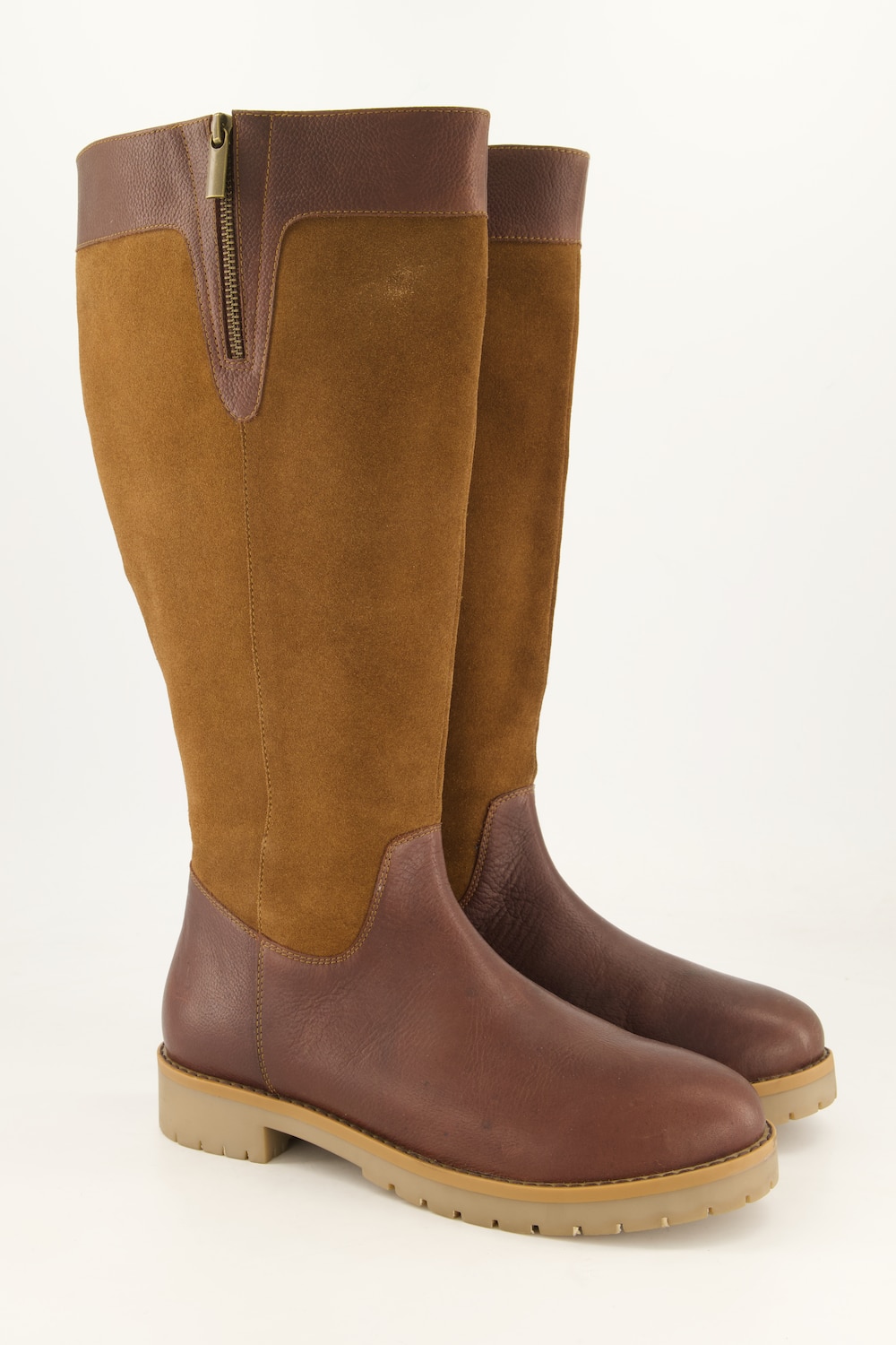 Lederstiefel, XXL-Schaft, Wechselfussbett, Weite H
