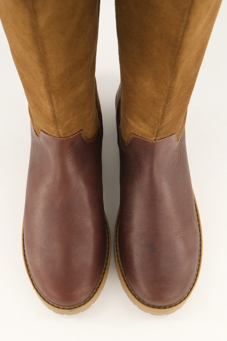 Lederstiefel, XXL-Schaft, Wechselfußbett, Weite H