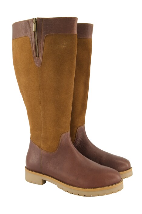Leather boots, XXL shaft, removable insole, width H