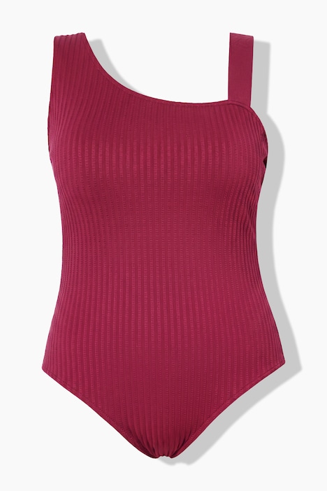 Badeanzug, Softcups, One-Shoulder, Streifenstruktur