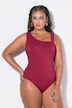 Badeanzug, Softcups, One-Shoulder, Streifenstruktur