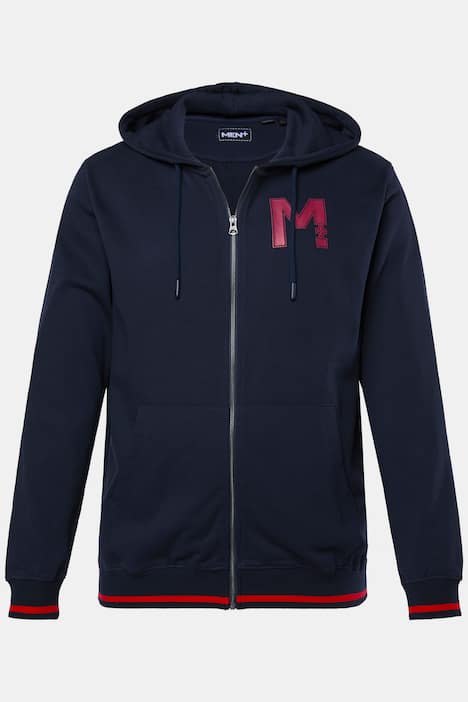 Men+ Sweatjacke, Kapuze, Brustprint, bis 8 XL