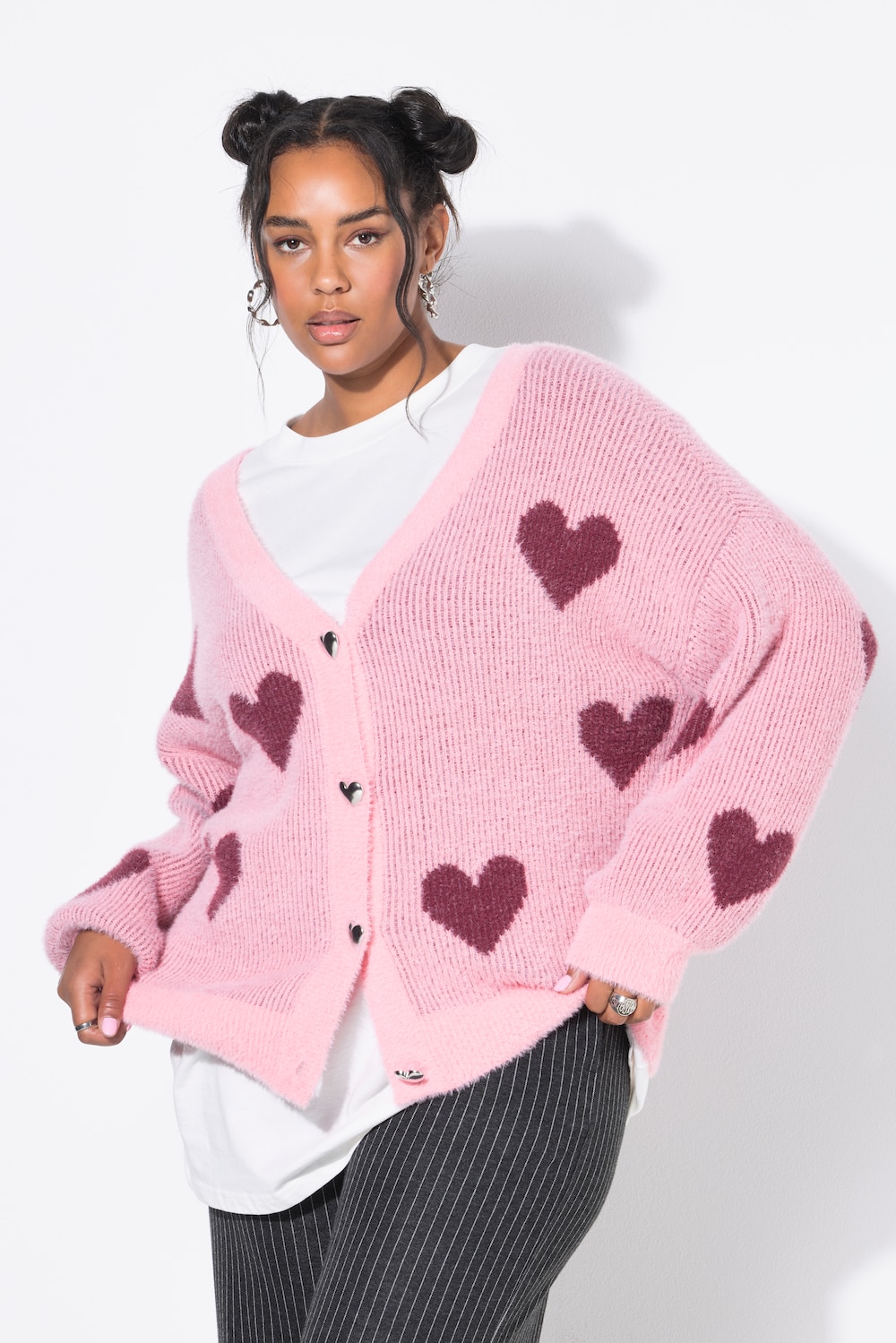 Strickjacke, oversized, extra weich, Hearts