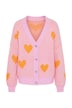 Rozepínací svetr, oversize, extra měkký, srdce