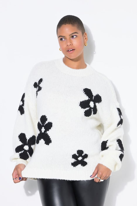 Pullover, oversized, Fancystrick, Flowers