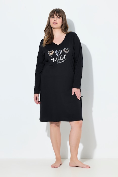 Bigshirt, Leomotiv, V-Ausschnitt, Langarm