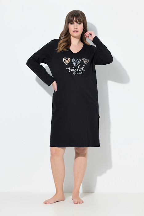 Bigshirt, Leomotiv, V-Ausschnitt, Langarm