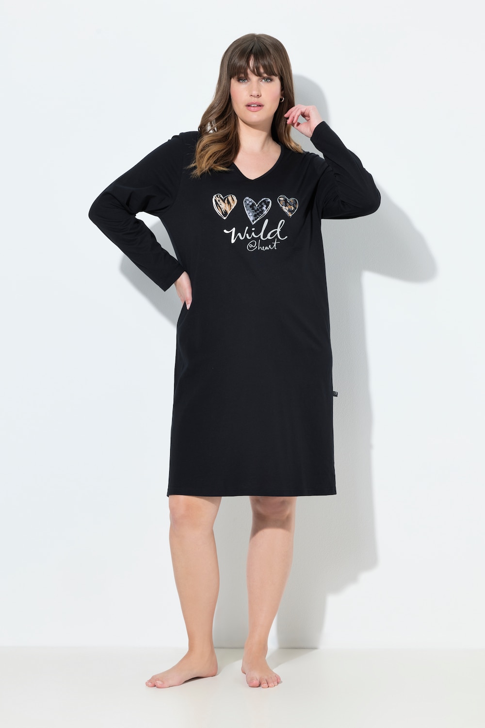 Bigshirt, Leomotiv, V-Ausschnitt, Langarm