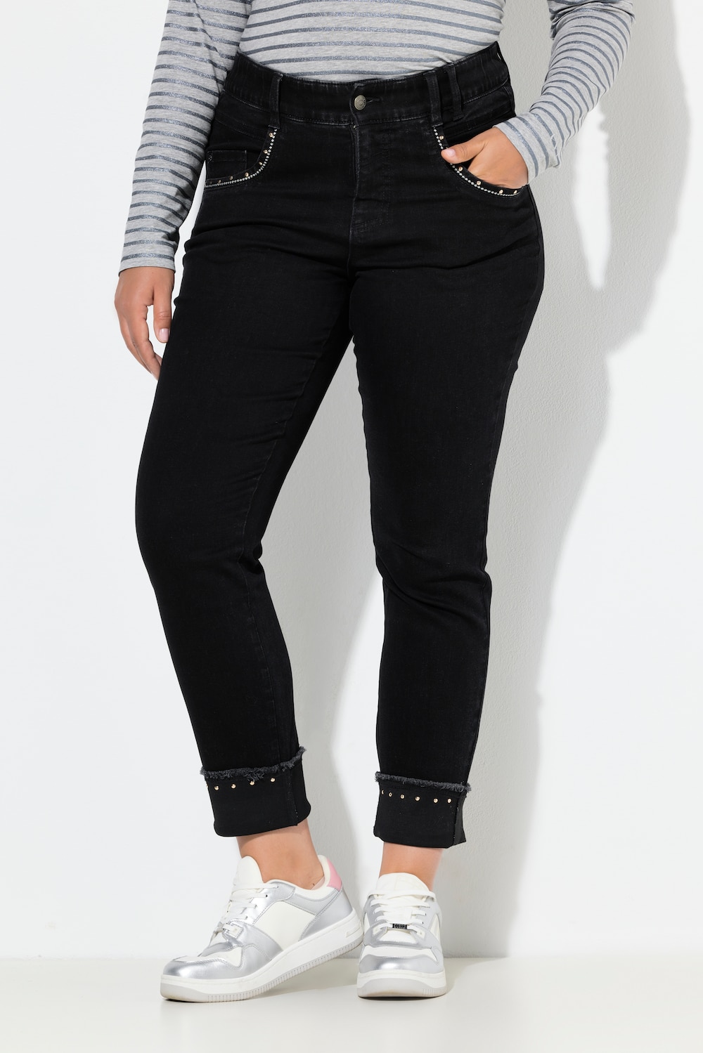 Große Größen Jeans, Damen, schwarz, Größe: 42, Baumwolle, LAURASON