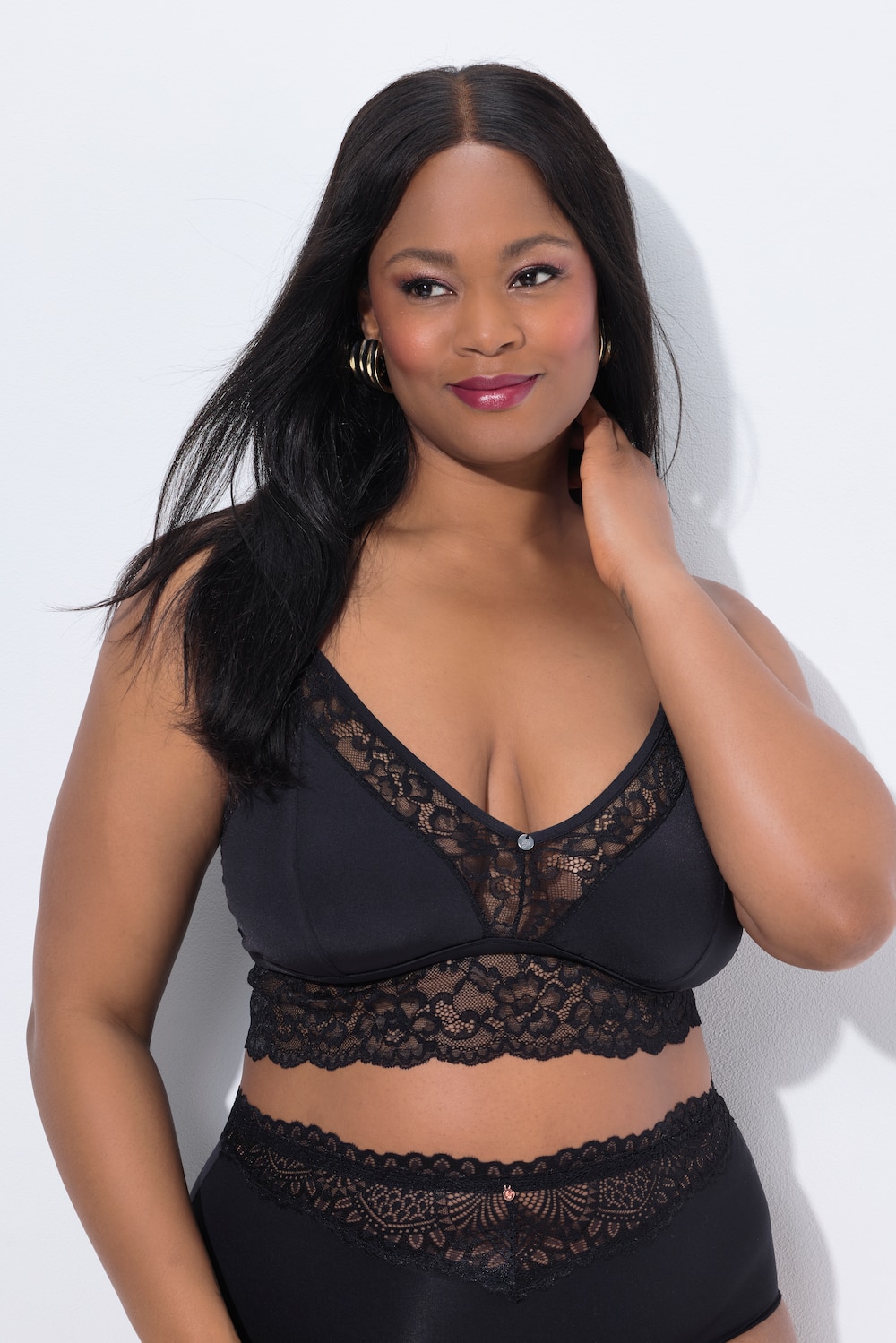 TruYou bralette, sateng, gjennomsiktig blonde, kopp A - D